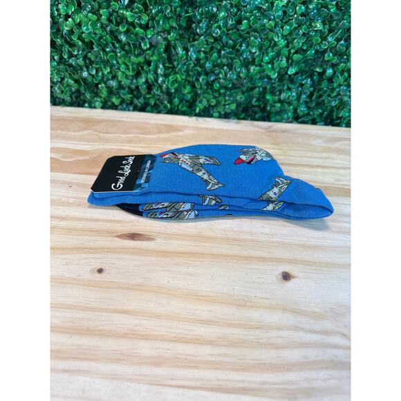 New Good Luck Sock Adult Crew Socks WWII Airplane Design Mens Gift - Picture 6 of 8